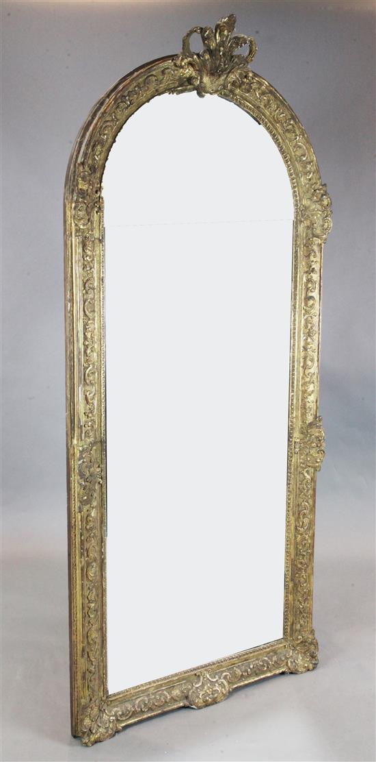 A 19th century French giltwood and gesso pier glass, W.2ft 10in. H.6ft 6in.